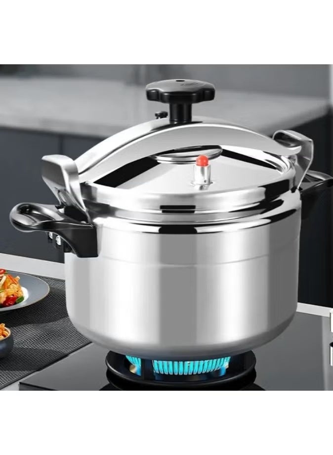 5L Classic Aluminum Pressure Cooker - Silver High-Efficiency Rapid Cooking Pot with Safety Valve & Heat-Resistant Handles - Image 1